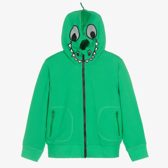 Stella McCartney Kids Teen Boys Green Zip-Up Top - Picture 1 of 9
